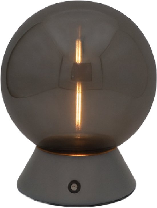 Luxus - Lampe de table tactile - Nora - Argent - 19 cm - Lampe de table pour chambre - Lampe de table décorative - Sans fil - Rechargeable - Intensité variable