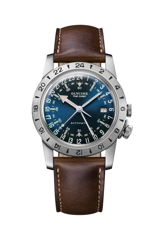 Glycine GL0306 - Montre Vintage The Chief GMT 40