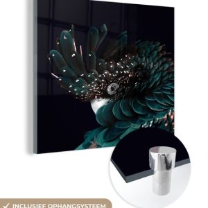 MuchoWow® Peinture sur verre 50×50 cm – Peinture sur verre acrylique – Cacatoès – Vert – Wit – Photo sur verre – Peintures MuchoWow® Peinture sur verre 50×50 cm – Peinture sur verre acrylique – Cacatoès – Vert – Wit – Photo sur verre – Peintures