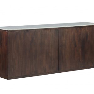 Buffet 4 portes 200 cm BARBARA bois massif de manguier et marbre Buffet 4 portes 200 cm BARBARA bois massif de manguier et marbre