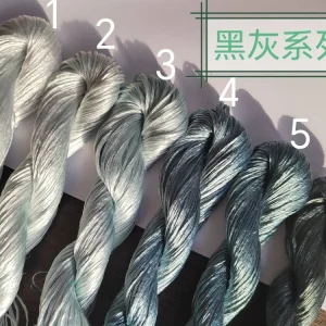 10g Suzhou Embroidery Thick Filament Slightly Twisted Mulberry Silk Thread(黑灰色) – Hand-dyed Ronghua Threads