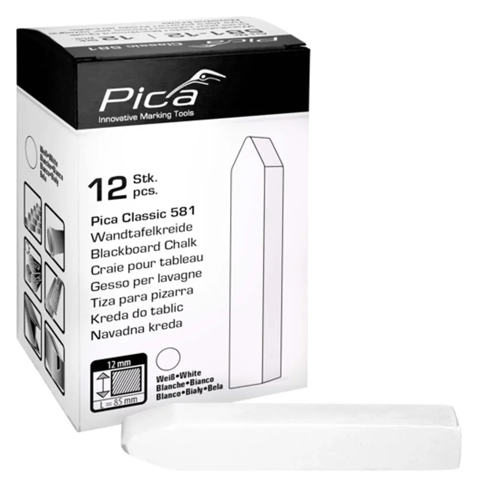 PICA Wandtafelkreide Classic 581 weiss 12 Stück