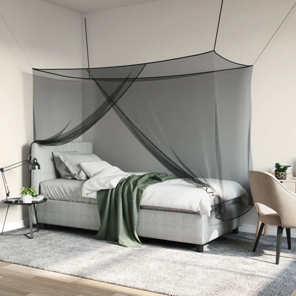 Mosquito Net for Bed 156 Mesh 3 pcs Black Polyester – Image 3