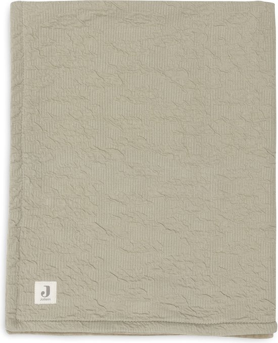 Jollein Couverture Bébé Berceau 75x100cm Soft Waves - Vert Olive/Velours