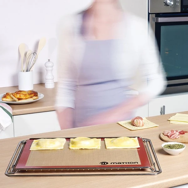 Lot de 2 Tapis de cuisson professionnels en silicone Mathon – Image 2
