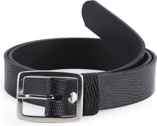 Ladeheid Dames Kledingriem - Riem - Broekriem - Verstelbaar - Leer - MS-EL-D41 - Zwart-3 - 90 cm