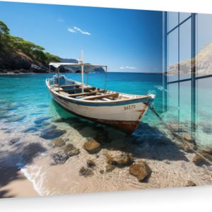MuchoWow® Tableau sur verre 120×80 cm – Tableau sur verre acrylique – Bateau – Water – Maritime – Montagnes – Nature – Photo sur verre – Décoration murale salon – Décoration murale chambre – Peintures MuchoWow® Tableau sur verre 120×80 cm – Tableau sur verre acrylique – Bateau – Water – Maritime – Montagnes – Nature – Photo sur verre – Décoration murale salon – Décoration murale chambre – Peintures