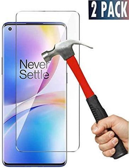 OnePlus 8 Screen Protector Glas - Protecteur d'écran en Tempered Glass trempé - 2x QUALITÉ AR