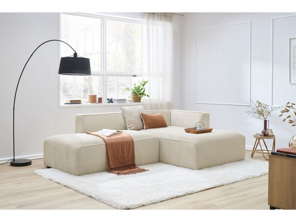 Canape d'angle fixe MEGEVE tissu velours cotele – Image 2