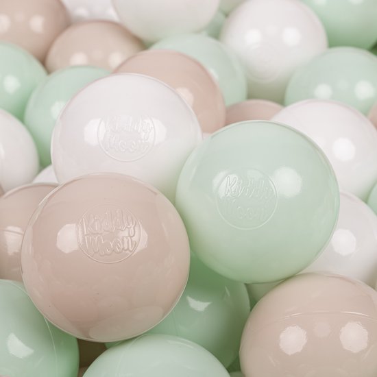 KiddyMoon 50 balles/7cm balles pour enfants balles de jeu pour piscine à balles bébé balles en plastique unicolores fabriquées en UE, beige pastel/blanc/menthe KiddyMoon 50 balles/7cm balles pour enfants balles de jeu pour piscine à balles bébé balles en plastique unicolores fabriquées en UE, beige pastel/blanc/menthe