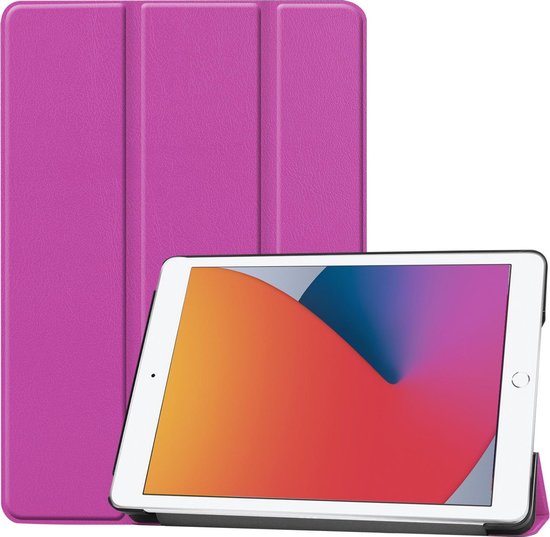 Étui pour iPad 10.2 2020 Cover Book Case Cover Luxe Trifold Cover - Étui pour iPad 8 Cover Bookcase - Violet