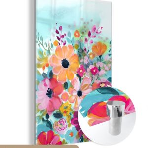 MuchoWow® Peinture sur verre 40×60 cm – Peinture sur verre acrylique – Fleurs – Peinture – Nature – Botanique – Photo sur verre – Peintures