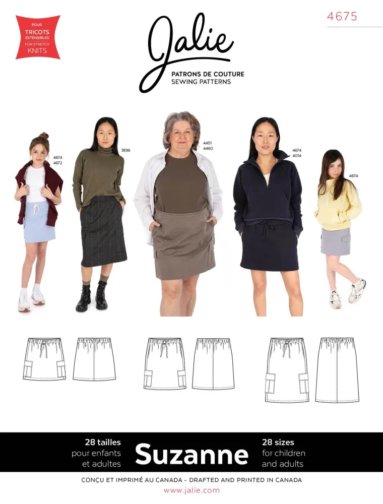 Jupe cargo SUZANNE 4675 | Patron papier - Jalie