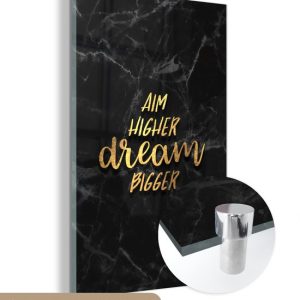 MuchoWow® Peinture sur verre 60×90 cm – Peinture sur verre – Citations – Dream – Or – Marbre – Photo sur verre acrylique – Peintures MuchoWow® Peinture sur verre 60×90 cm – Peinture sur verre – Citations – Dream – Or – Marbre – Photo sur verre acrylique – Peintures