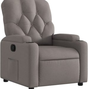 Fauteuil réglable tissu taupe Fauteuil réglable tissu taupe