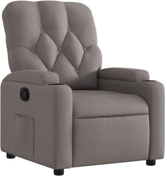 Fauteuil réglable tissu taupe