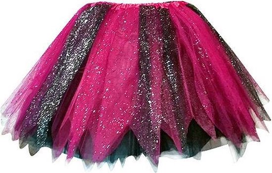 Jupe en tulle / tutu rose / noir et paillettes