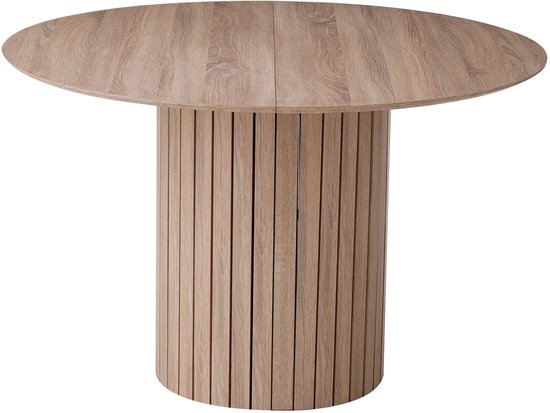 Jessi Store - Table à manger - Table à manger ronde - Table de cuisine - Diamètre 120 cm - Table ronde - Pour 4 personnes - 120x76,5cm - Marron clair