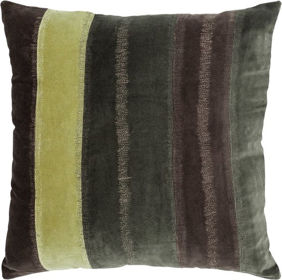 Hoyz | Coussin Pois Vert Forêt Rayé Velours | 50 X 50 | Sierkussen pour salon ou chambre