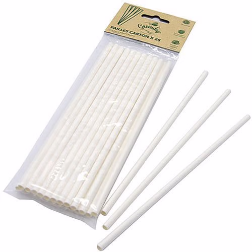 Paille Carton Blanche X25