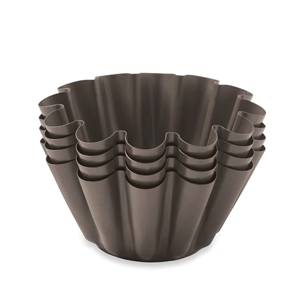 Set 4 moules briochettes acier revêtu 13 cm Mathon – Image 2