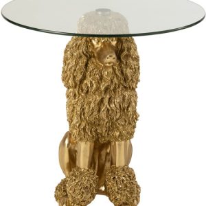 J-Line table d’appoint Caniche Rond – polyrésine – or J-Line table d’appoint Caniche Rond – polyrésine – or