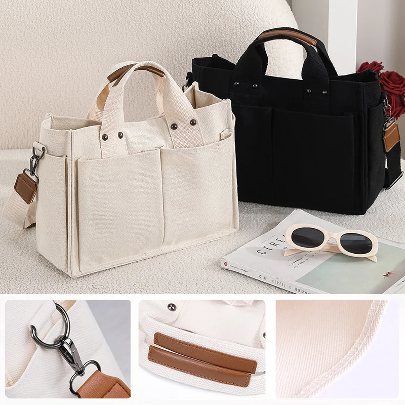 Sac en toile multi-poches de grande capacité