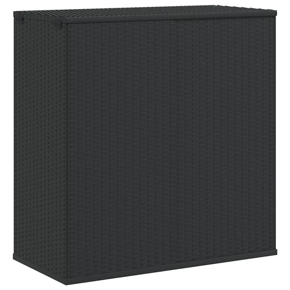 Garden Cushion Box PE Rattan 100x49x103.5 cm Black – Image 2