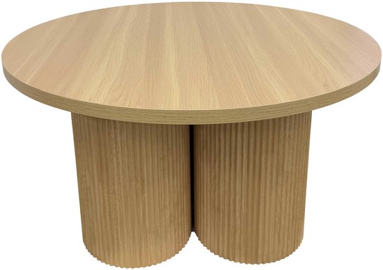 Oviala - Table basse ronde 80 cm scandinave bois noir - June