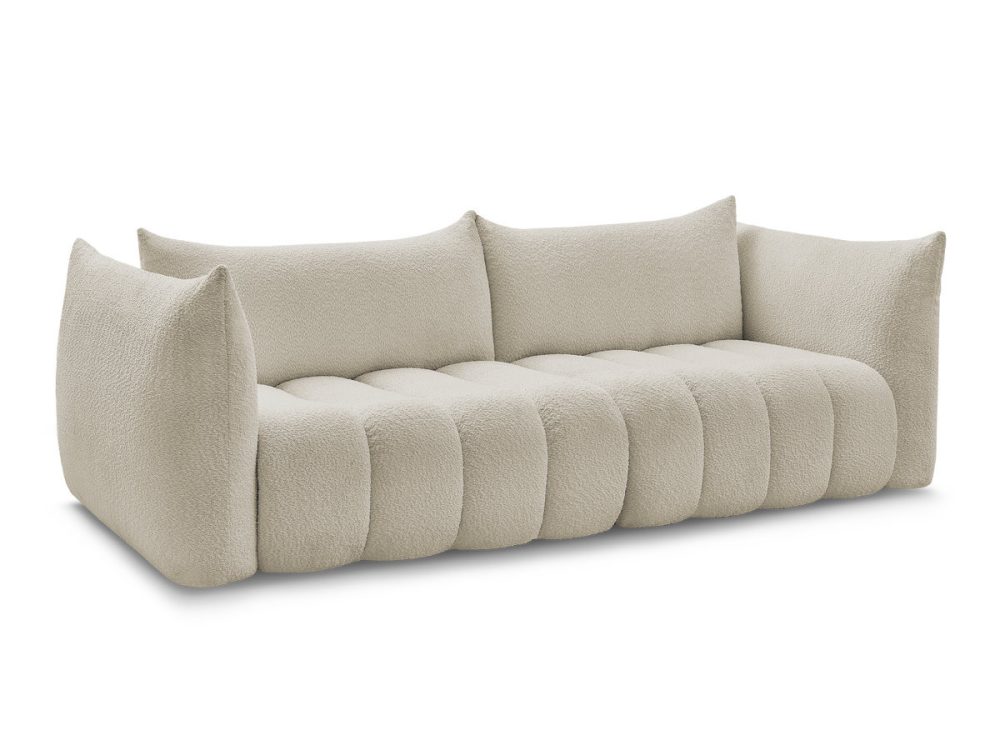 Canape droit fixe 4 places AZRA tissu bouclette – Image 2