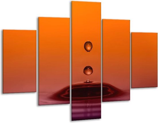 Gouttes de peinture sur verre | Marron, orange, noir | 100x70cm 5Liège | Tirage photo sur verre | F000430