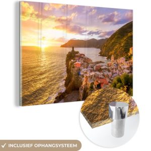 MuchoWow® Peinture sur verre 150×100 cm – Peinture sur verre acrylique – Coucher de soleil aux Cinque Terre – Photo sur verre – Peintures MuchoWow® Peinture sur verre 150×100 cm – Peinture sur verre acrylique – Coucher de soleil aux Cinque Terre – Photo sur verre – Peintures