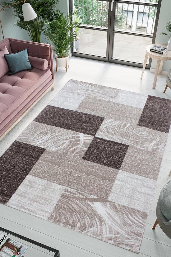 JADEN TAPIS MODERNE MARRON POIL RAS