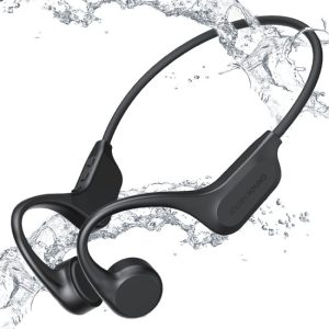 Golden Sound Wave – Écouteurs à conduction Bone – Écouteurs de sport – Écouteurs sans fil – Résistants à l&rsquo;eau – Écouteurs de Sport – Carte mémoire interne de 32 Go – Convient à tout ordinateur portable et smartphone
