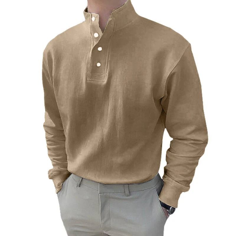 Polo homme col montant et manches longues – Image 3