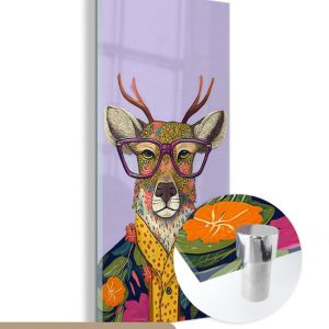 MuchoWow® Peinture sur verre 40×80 cm – Peinture acrylique sur verre – Animaux – Fleurs – Verres – Hippie – Photo sur verre – Peintures MuchoWow® Peinture sur verre 40×80 cm – Peinture acrylique sur verre – Animaux – Fleurs – Verres – Hippie – Photo sur verre – Peintures