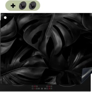 KitchenYeah® Protection plaque induction 71×52 cm – Noir – Monstera – Feuilles – Protege plaque de cuisson – Couvre plaque induction – Protecteur d’induction – Cuisine KitchenYeah® Protection plaque induction 71×52 cm – Noir – Monstera – Feuilles – Protege plaque de cuisson – Couvre plaque induction – Protecteur d’induction – Cuisine