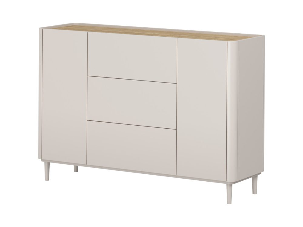 Buffet 2 portes 3 tiroirs 150 cm ANYRA pieds en bois massif