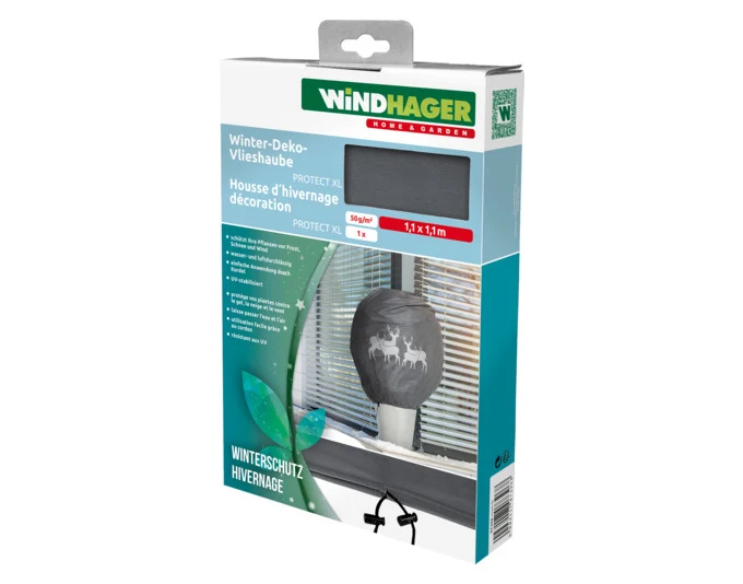 WINDHAGER Winter-Deko-Vlieshaube Pect Hirsch 1.1x1.1 m