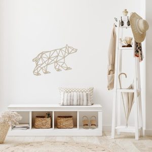 Ours géométrique Décoration murale contreplaqué bouleau MDF 330x175mm Ours géométrique Décoration murale contreplaqué bouleau MDF 330x175mm