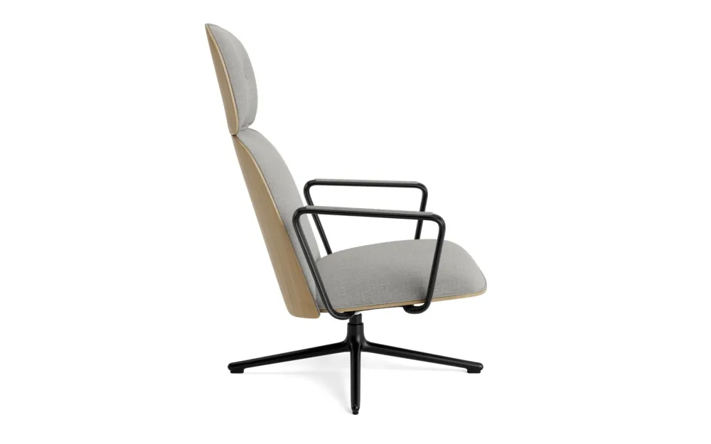 Pad Lounge-Sessel hoch mit Drehgestell und Kippfunktion Schwarz Alu Eiche/Remix – Image 3