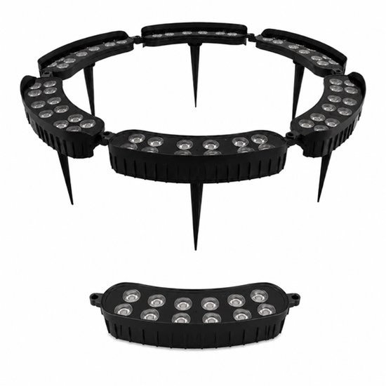 Jurrys Éclairage de jardin - Lampe extérieure - Spots de sol - Kit de 6 - Led - Étanche IP65 - Aluminium - Longueur 25cm - Noir