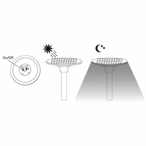 Lampadaire solaire LED 2300 lumens
