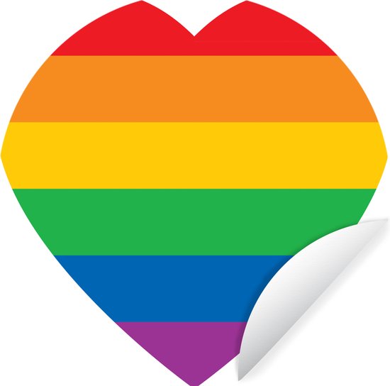 Illustration d'un coeur avec toutes les couleurs de l'arc-en-ciel Sticker mural cercle mural 50x50 cm / cercle papier peint / cercle mural / cercle vivant - autocollant & découpe ronde