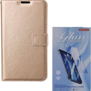 iPhone 13 – Bookcase Goud – étui portefeuille avec 1 protection d’écran en Glas iPhone 13 – Bookcase Goud – étui portefeuille avec 1 protection d’écran en Glas