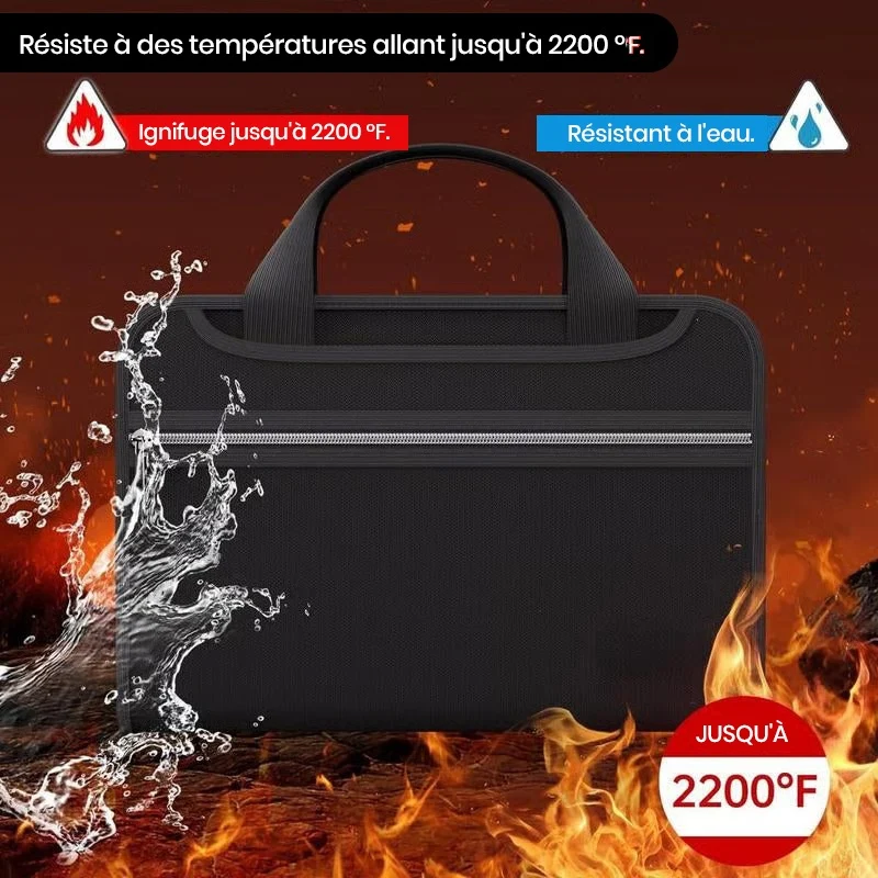 Dossier ignifuge A4 grande capacité avec poignée – Image 3
