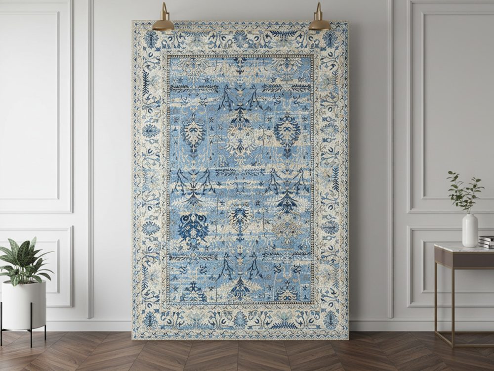 Tapis poils ras DANIA motif vintage – Image 2