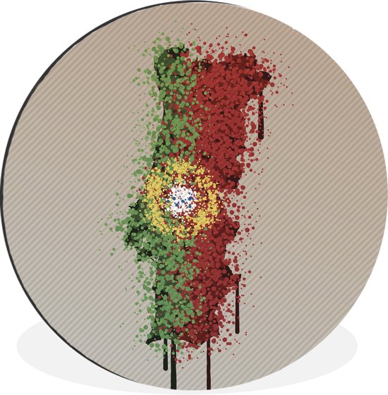 Illustration du Portugal aux couleurs du drapeau Cercle mural aluminium ⌀ 30 cm - tirage photo sur cercle mural / cercle vivant / cercle de jardin (décoration murale)