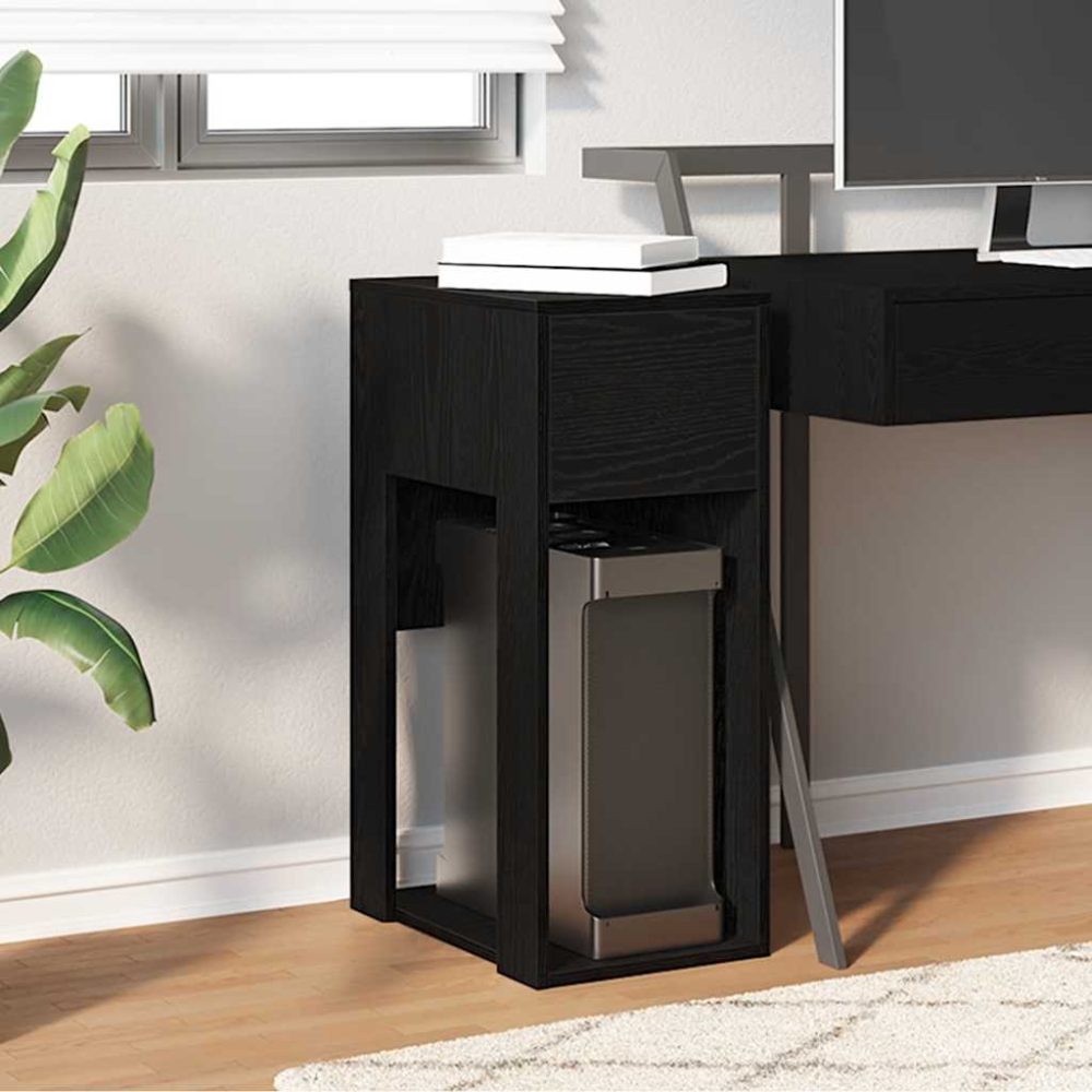 Computer Tower Stand with Drawer Black 30x44x74 cm – Image 3
