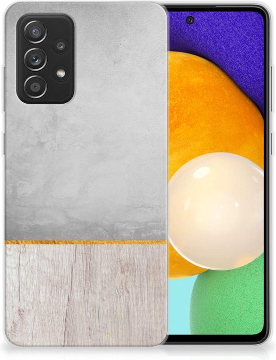 Housse Coque pour Samsung Galaxy A52 (5G/4G) Coque Téléphone Béton Bois